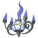 Chandelure looking off to the left.